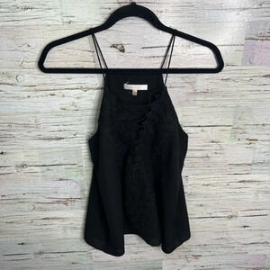 WAYF black tank top blouse lace lace  up size xs